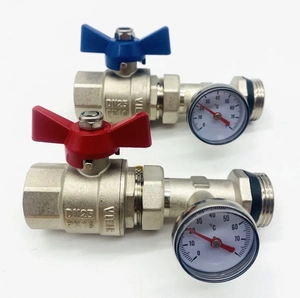 Кран шаровой с полусгоном и термометром ПРЯМОЙ VIEIR 1″ (VR1102B)