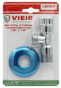 Вентиль угловой хромированный (в блистере) VIEIR 1/2″x3/4″ (VER58)
