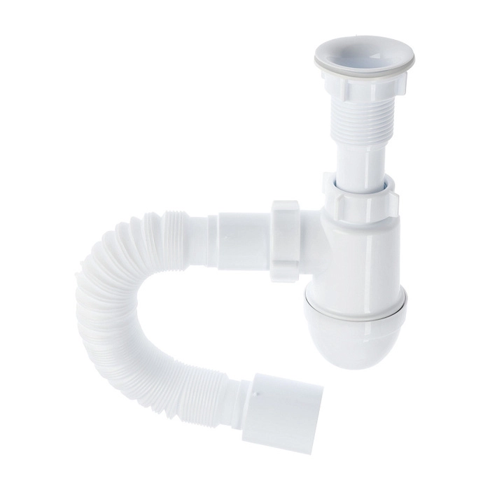 Сифон для мойки АНИПласт Варяг C5010 1 1/4 дюйма 40 мм с гибкой трубой 40х50 мм (C5010)