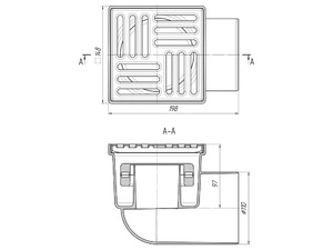 Трап для душа АНИПласт TQ1112 DN110 горизонтальный нерегулируемый с сухим затвором и решёткой из нержавеющей стали 150х150 мм (TQ1112)