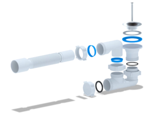 Сифон для душевого поддона АНИПласт E215 1 1/2 дюйма 40 мм регулируемый с гибкой трубой 40х50 мм (E215)