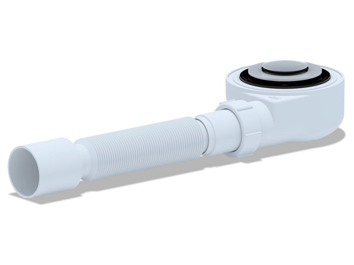 Сифон для душевого поддона АНИПласт E455CL 1 1/2 дюйма 50 мм клик-клак с гибкой трубой 40х50 мм (E455CL)