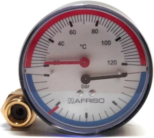 Термоманометр ТМ80, 1/2" Afriso AX /0-6 бар / 20-120 С° (63 342)