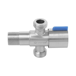 Кран трехпроходной для подключения лейки биде и бочка унитаза VIEIR 1/2"x3/4"x1/2" (VER75)