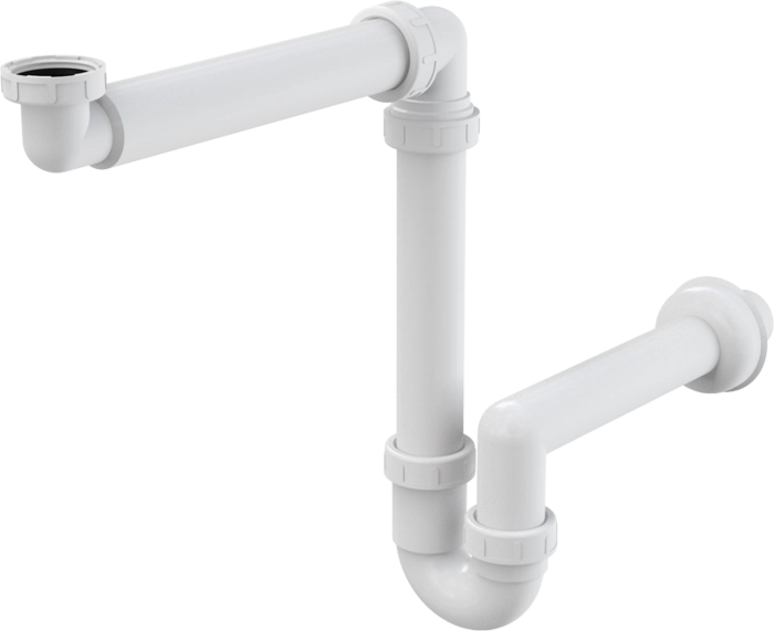 Cифон для умывальника экономящий пространство с накидной гайкой 5/4" AlcaPlast A434