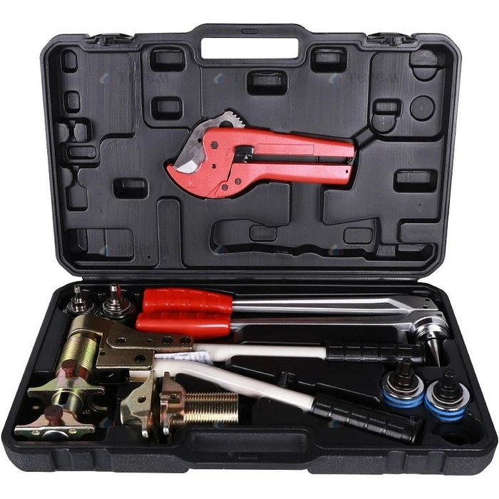 PexTool(PEXbox) Универсальный комплект механического инструмента (4 насадки: 16х2.2 и 20х2.8 для труб PEХ; 16.2х2.6 и 20х2.9 для стабильной трубы)