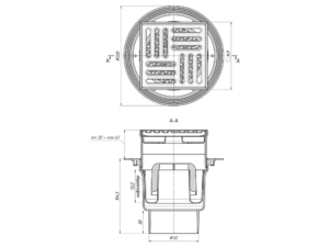 Трап для душа АНИПласт TA1712 вертикальный регулируемый с выпуском 110 мм и решеткой из нержавеющей стали 150х150 мм  (TA1712)