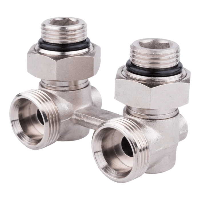 Угловой узел нижнего подключения радиатора Aqualink (02672)