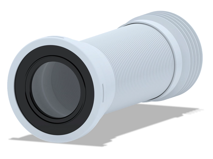 Удлинитель гибкий для унитаза АНИПласт K928 с металлической спиралью выпуск 110 мм 250-550 мм (K928)