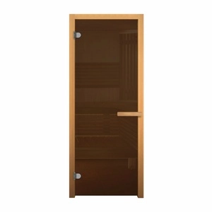 Дверь для бани стеклянная Везувий 1900х700 (Бронза, 6мм, 2 петли) (ХВОЯ)
