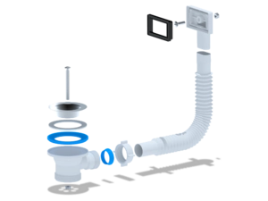 Перелив гибкий для мойки АНИПласт N105S с прямоугольным вертикальным корпусом 1 1/2 дюйма (N105S)