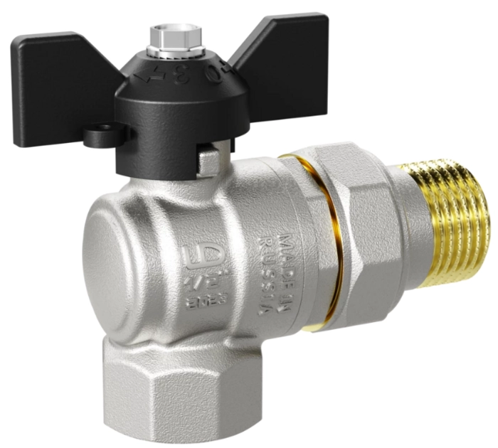 Кран шаровой угловой LD Pride 47.206 с американкой