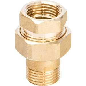 Сгон разъемный STOUT  ЛАТУНЬ (SFT-0044) уплотнение под гайкой по плоскости