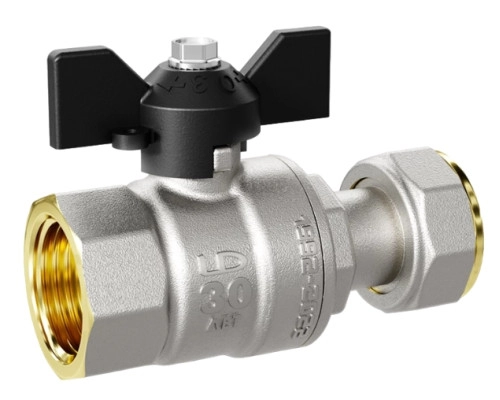 Кран шаровой с накидной гайкой бабочка LD Pride 47.346