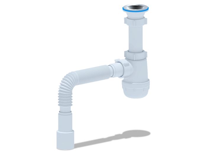 Сифон для мойки АНИПласт Грот A0115 1 1/2 дюйма 40 мм с гибкой трубой 40х40/50 мм (A0115)