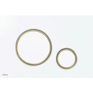 Кнопка управления для скрытых систем инсталляции, белый-глянец/золотой-глянец Alcaplast M775