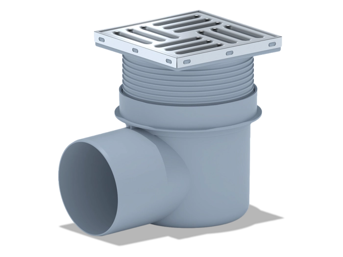 Трап для душа АНИПласт TQ1612 DN110 горизонтальный регулируемый с сухим затвором и решёткой из нержавеющей стали 150х150 мм (TQ1612)