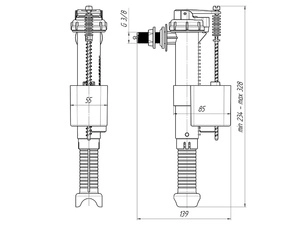 Арматура боковая АНИПласт WC5030 штуцер пластик 3/8 дюйма (WC5030)