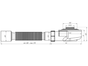 Сифон для душевого поддона АНИПласт E455CL 1 1/2 дюйма 50 мм клик-клак с гибкой трубой 40х50 мм (E455CL)