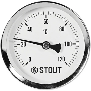 Термометр с погружной гильзой STOUT корпус Dn 63 мм, гильза 50 мм 1/2 , 0...120°С (SIM-1001-635015)