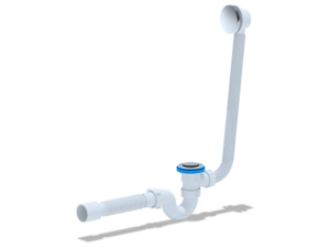 Сифон для ванны АНИПласт EC155S 1 1/2 дюйма 40 мм клик-клак с сеткой с переливом и гибкой трубой 40х50 мм (EC155S)