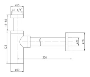 Сифон для раковины цвет Золото G 1-1/4ʺ VIEIR (VRQ34S)