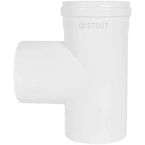 Конденсатоотводчик Т-образный традиц. коакс. D60(п-м)/100(п-м) STOUT с заглушкой и патрубком (SCR-6010-000021)