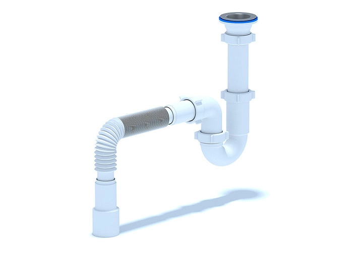 Сифон для мойки АНИПласт D0115 1 1/2 дюйма 40 мм прямоточный с гибкой тубой 40х40/50 мм (D0115)