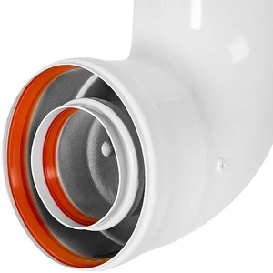 Отвод 90° традиц. коакс. D60(п-м)/100(п-м) STOUT (SCR-6010-000090)