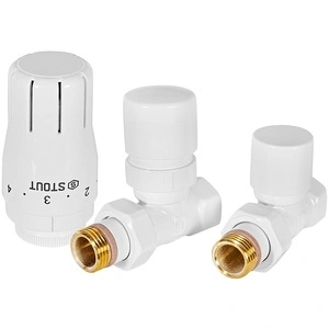 Комплект клапанов термостатических STOUT Design белый, прямой 1/2 (SVTDK-0001-000015W)
