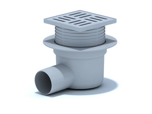 Трап горизонтальный регулируемый АНИПласт TA5604 выпуск 50 мм с решеткой из пластика 100х100 мм (TA5604)