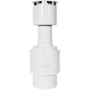 Оголовок STOUT вертикальный с ветрозащитой традиц. коакс. D60(п)/100(п) БЕЛЫЙ узкий