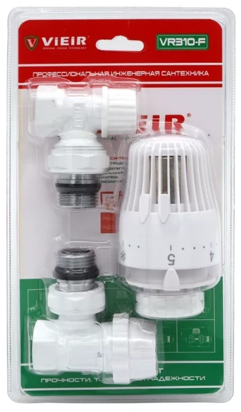 Комплект терморегулирующий угловой Белый G1/2" VIEIR (VR310-F)