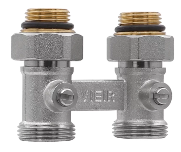 Вентиль для радиатора с шаровым затвором “Мультифлекс” прямой 3/4″ VIEIR (VR308)