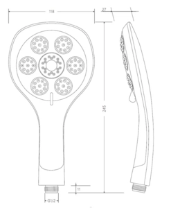 Душевая лейка VIEIR (VR1030-5)