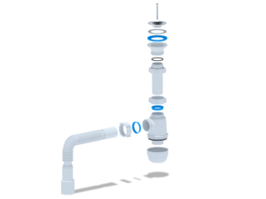 Сифон для мойки АНИПласт Грот A0115 1 1/2 дюйма 40 мм с гибкой трубой 40х40/50 мм (A0115)