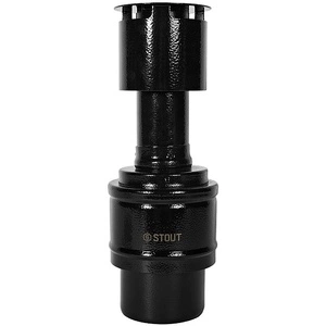 Оголовок STOUT вертикальный с ветрозащитой традиц. коакс. D60(п)/100(п) ЧЕРНЫЙ узкий (SCR-6010-800012)