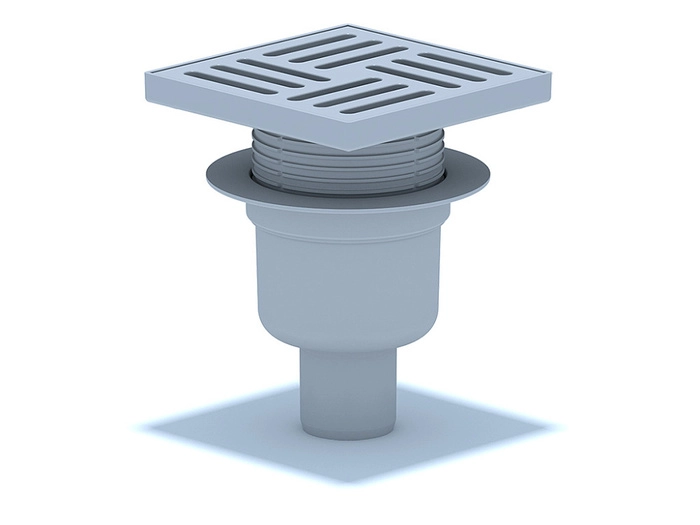 Трап вертикальный регулируемый АНИПласт TA5710 выпуск 50 мм с решеткой из пластика 150х150 мм (TA5710)