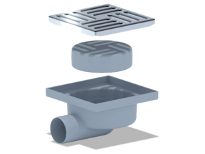 Трап для душа АНИПласт TQ5112 DN50 горизонтальный нерегулируемый с сухим затвором и решёткой из нержавеющей стали 150х150 мм (TQ5112)