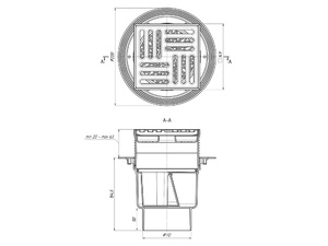 Трап для душа АНИПласт TQ1712 DN110 вертикальный регулируемый с сухим затвором и решёткой из нержавеющей стали 150х150 мм (TQ1712)