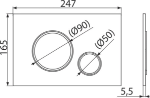 Кнопка хром-мат/хром-глянец Alcaplast M772 THIN