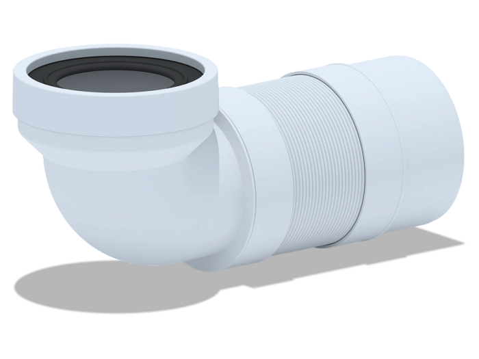 Удлинитель гибкий для унитаза АНИПласт K712R угол 90 градусов выпуск 110 мм 250-520 мм (K712R)