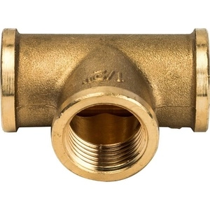 Тройник с внутренней резьбой ВВВ STOUT ЛАТУНЬ  (SFT-0019)