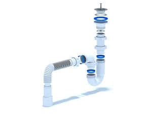 Сифон для мойки АНИПласт D0115 1 1/2 дюйма 40 мм прямоточный с гибкой тубой 40х40/50 мм (D0115)