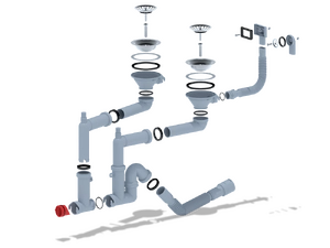 Cифон для мойки АНИ Пласт F серия F3545SA15 1 1/2 дюйма 40 мм двойной с отводом для стиральной машины (F3545SA15)