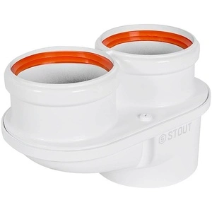 Адаптер моноблочный универсальный для перех. на двухтрубную систему традиц. с D60(м)/100(п) на D80(м)/80(м) литой STOUT (SCR-0080-250001)