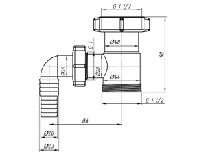 Отвод для стиральной машины АНИПласт M110 1 1/2х1 1/2 дюйма (M110)