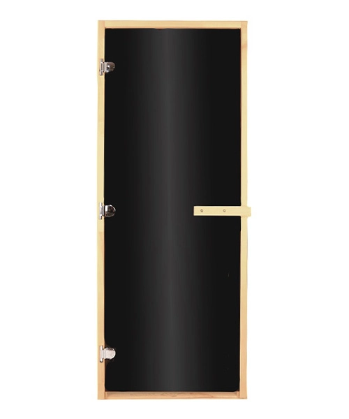 Дверь для бани стеклянная Везувий 1900х700 (Бронза BLACK, 3 петли, 8мм) (ОСИНА)