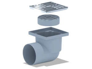 Трап для душа АНИПласт TQ1112 DN110 горизонтальный нерегулируемый с сухим затвором и решёткой из нержавеющей стали 150х150 мм (TQ1112)