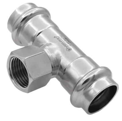 Тройник с переходом на ВР из нержавеющей стали VIEIR VER-PRO (VPTF)